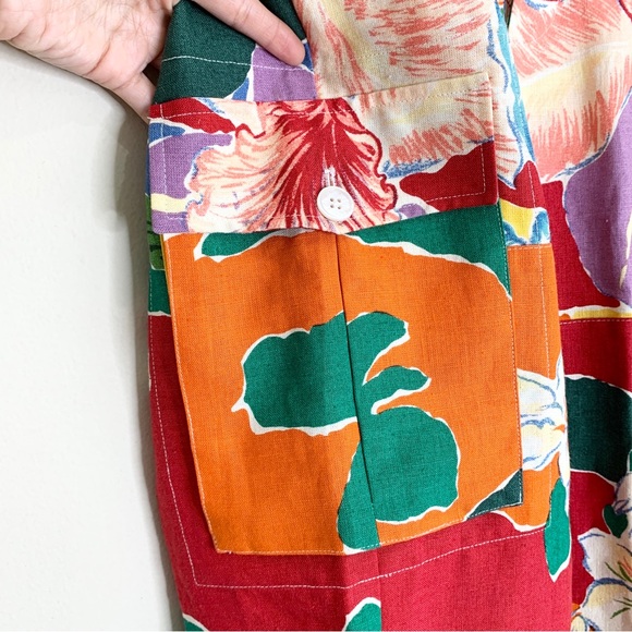 Ralph Lauren Collection Vintage Linen Floral Cargo Pant (Sz 6) Purple Label - Picture 5 of 14